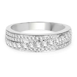 0.66 Carat Genuine White Diamond 14K White Gold Ring (G-H-I Color, SI Clarity)
