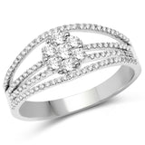 0.51 Carat Genuine White Diamond 14K White Gold Ring (E-F-G Color, SI Clarity)