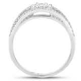 0.51 Carat Genuine White Diamond 14K White Gold Ring (E-F-G Color, SI Clarity)