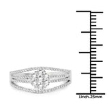 0.51 Carat Genuine White Diamond 14K White Gold Ring (E-F-G Color, SI Clarity)