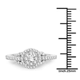 0.46 Carat Genuine White Diamond 14K White Gold Ring (G-H Color, SI1-SI2 Clarity)