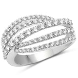 0.99 Carat Genuine White Diamond 14K White Gold Ring (G-H Color, SI1-SI2 Clarity)