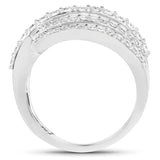 0.99 Carat Genuine White Diamond 14K White Gold Ring (G-H Color, SI1-SI2 Clarity)