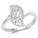 0.19 Carat Genuine White Diamond 14K White Gold Ring (E-F-G Color, SI1-SI2 Clarity)