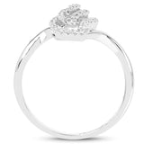 0.19 Carat Genuine White Diamond 14K White Gold Ring (E-F-G Color, SI1-SI2 Clarity)