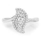 0.19 Carat Genuine White Diamond 14K White Gold Ring (E-F-G Color, SI1-SI2 Clarity)