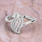 0.19 Carat Genuine White Diamond 14K White Gold Ring (E-F-G Color, SI1-SI2 Clarity)
