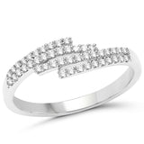 0.22 Carat Genuine White Diamond 14K White Gold Ring (F-G Color, SI Clarity)
