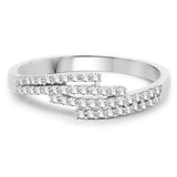 0.22 Carat Genuine White Diamond 14K White Gold Ring (F-G Color, SI Clarity)