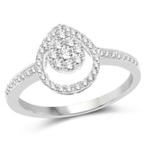 0.35 Carat Genuine White Diamond 14K White Gold Ring (G-H Color, SI1-SI2 Clarity)