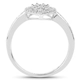 0.35 Carat Genuine White Diamond 14K White Gold Ring (G-H Color, SI1-SI2 Clarity)