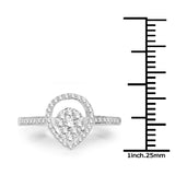 0.35 Carat Genuine White Diamond 14K White Gold Ring (G-H Color, SI1-SI2 Clarity)