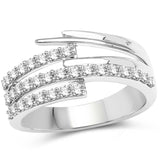 0.55 Carat Genuine White Diamond 14K White Gold Ring (E-F-G Color, SI1-SI2 Clarity)