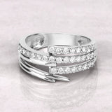 0.55 Carat Genuine White Diamond 14K White Gold Ring (E-F-G Color, SI1-SI2 Clarity)
