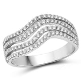0.56 Carat Genuine White Diamond 14K White Gold Ring (G-H Color, SI1-SI2 Clarity)