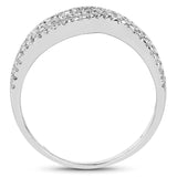 0.56 Carat Genuine White Diamond 14K White Gold Ring (G-H Color, SI1-SI2 Clarity)