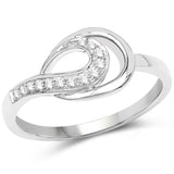 0.10 Carat Genuine White Diamond 14K White Gold Ring (G-H Color, SI1-SI2 Clarity)