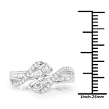 0.40 Carat Genuine White Diamond 14K White Gold Ring (G-H Color, SI1-SI2 Clarity)