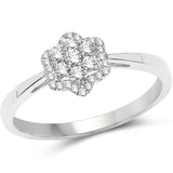 0.23 Carat Genuine White Diamond 14K White Gold Ring (G-H Color, SI1-SI2 Clarity)