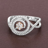 0.46 Carat Genuine White Diamond 14K White & Rose Gold Ring (E-F-G Color, SI1-SI2 Clarity)