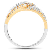 0.65 Carat Genuine White Diamond 14K White & Rose Gold Ring (G-H Color, SI1-SI2 Clarity)