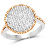 0.45 Carat Genuine White Diamond 14K White & Rose Gold Ring (E-F Color, SI1-SI2 Clarity)