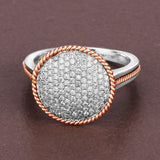 0.45 Carat Genuine White Diamond 14K White & Rose Gold Ring (E-F Color, SI1-SI2 Clarity)