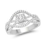 0.69 Carat Genuine White Diamond 14K White Gold Ring (E-F Color, SI1-SI2 Clarity)
