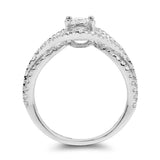 0.69 Carat Genuine White Diamond 14K White Gold Ring (E-F Color, SI1-SI2 Clarity)