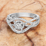 0.69 Carat Genuine White Diamond 14K White Gold Ring (E-F Color, SI1-SI2 Clarity)
