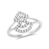 0.28 Carat Genuine White Diamond 14K White Gold Ring (G-H Color, SI1-SI2 Clarity)