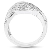 0.91 Carat Genuine White Diamond 14K White Gold Ring (E-F Color, SI1-SI2 Clarity)