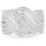 0.91 Carat Genuine White Diamond 14K White Gold Ring (E-F Color, SI1-SI2 Clarity)