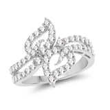 0.74 Carat Genuine White Diamond 14K White Gold Ring (E-F-G Color, SI1-SI2 Clarity)