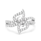 0.74 Carat Genuine White Diamond 14K White Gold Ring (E-F-G Color, SI1-SI2 Clarity)