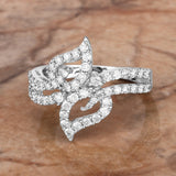 0.74 Carat Genuine White Diamond 14K White Gold Ring (E-F-G Color, SI1-SI2 Clarity)