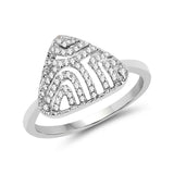 0.17 Carat Genuine White Diamond 14K White Gold Ring (G-H Color, SI-I1 Clarity)