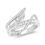 0.84 Carat Genuine White Diamond 14K White Gold Ring (E-F Color, VS-SI Clarity)
