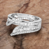 0.84 Carat Genuine White Diamond 14K White Gold Ring (E-F Color, VS-SI Clarity)