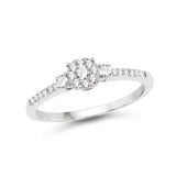 0.25 Carat Genuine White Diamond 14K White Gold Ring (G-H Color, SI1-SI2 Clarity)
