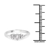 0.16 Carat Genuine White Diamond 14K White Gold Ring (E-F Color, SI Clarity)