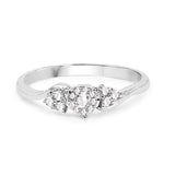 0.16 Carat Genuine White Diamond 14K White Gold Ring (E-F Color, SI Clarity)