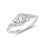 0.43 Carat Genuine White Diamond 14K White Gold Ring (G-H Color, SI1-SI2 Clarity)