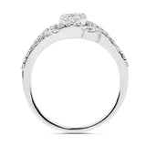 0.43 Carat Genuine White Diamond 14K White Gold Ring (G-H Color, SI1-SI2 Clarity)