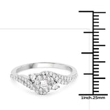 0.43 Carat Genuine White Diamond 14K White Gold Ring (G-H Color, SI1-SI2 Clarity)