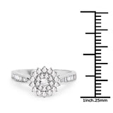 0.53 Carat Genuine White Diamond 14K White Gold Ring (G-H Color, SI1-SI2 Clarity)
