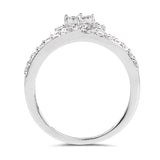 0.54 Carat Genuine White Diamond 14K White Gold Ring (G-H Color, SI1-SI2 Clarity)