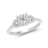 0.47 Carat Genuine White Diamond 14K White Gold Ring (E-F Color, SI Clarity)