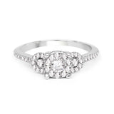 0.47 Carat Genuine White Diamond 14K White Gold Ring (E-F Color, SI Clarity)