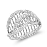 0.34 Carat Genuine White Diamond 14K White Gold Ring (E-F Color, SI1-SI2 Clarity)